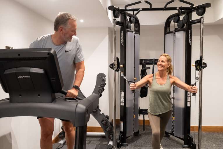 Two models on gym equipment 