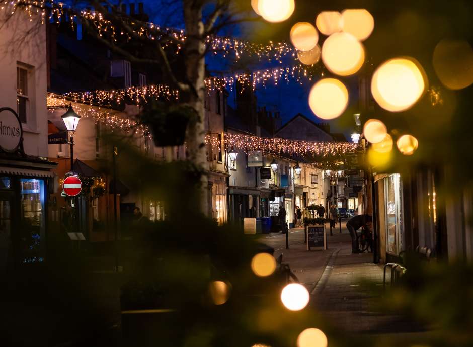 Christmas Lights at Sidmouth High Street