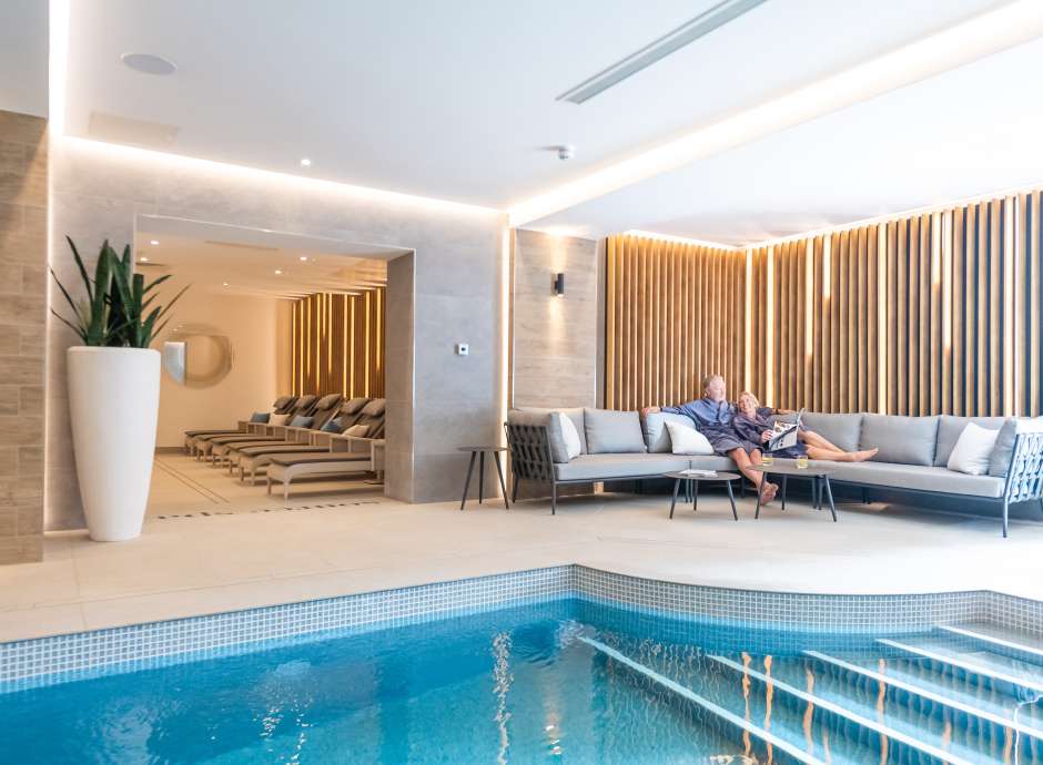 Couple on sofa in spa 