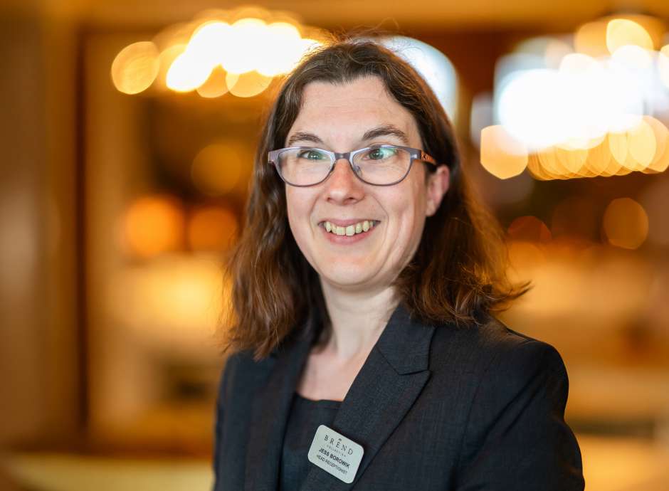 Jess smiling at the camera 