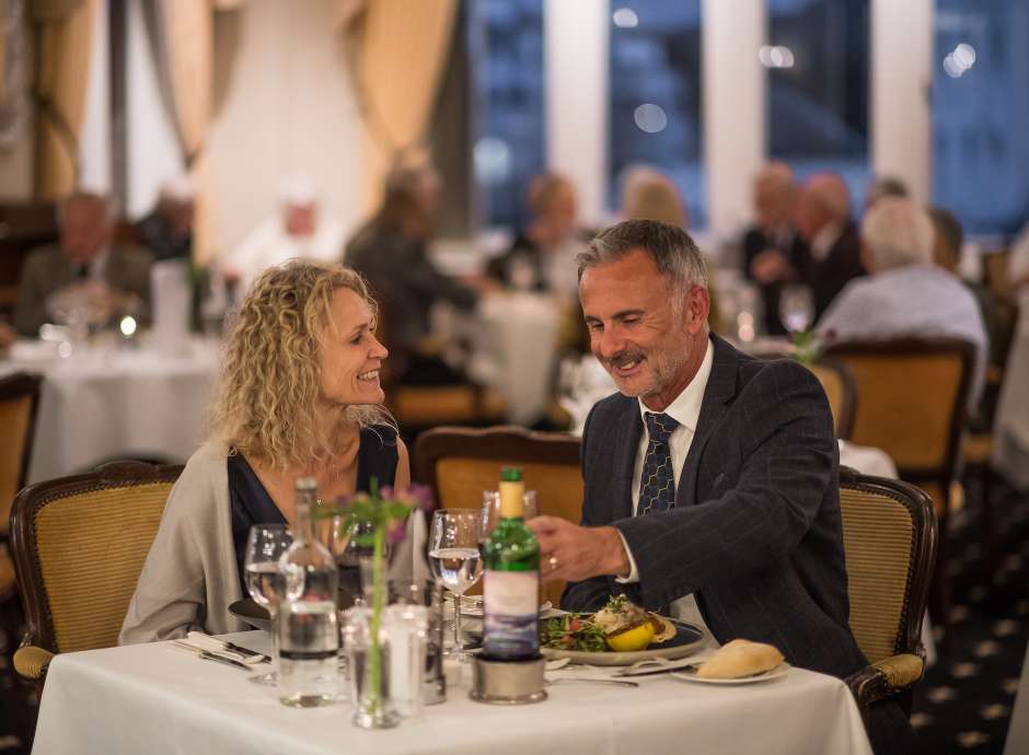 Couple Dining at Victoria Hotel Jubilee Restaurant